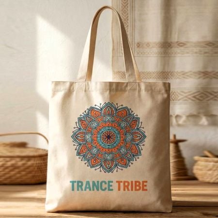 Trance Tribe Mandala Cotton Tote Bag